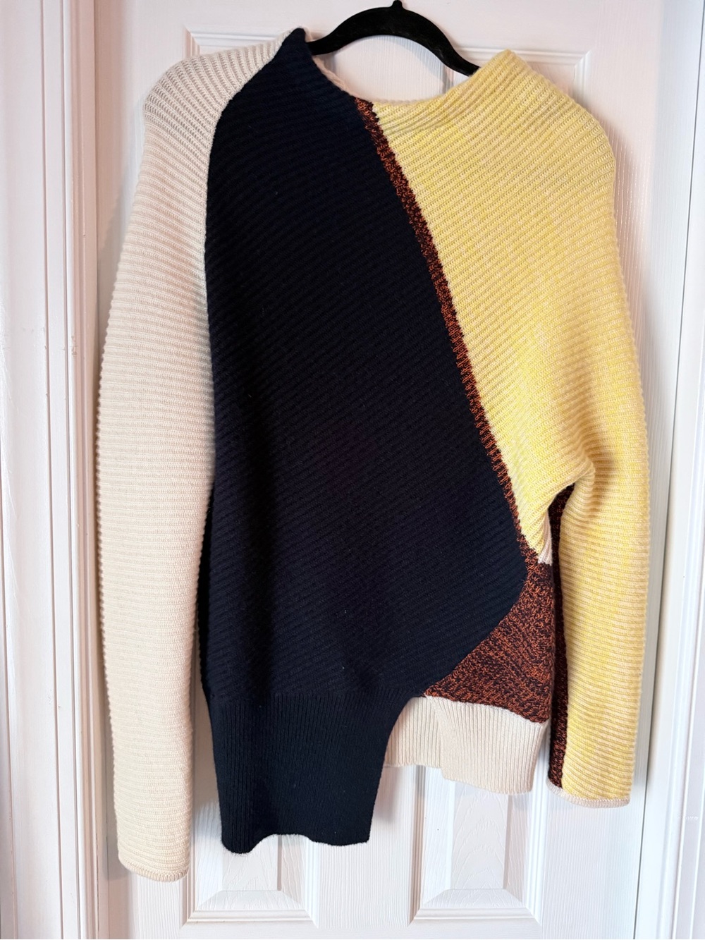 Sportmax Women's Cashmere Mock neck Colorblock Pattern Sweater